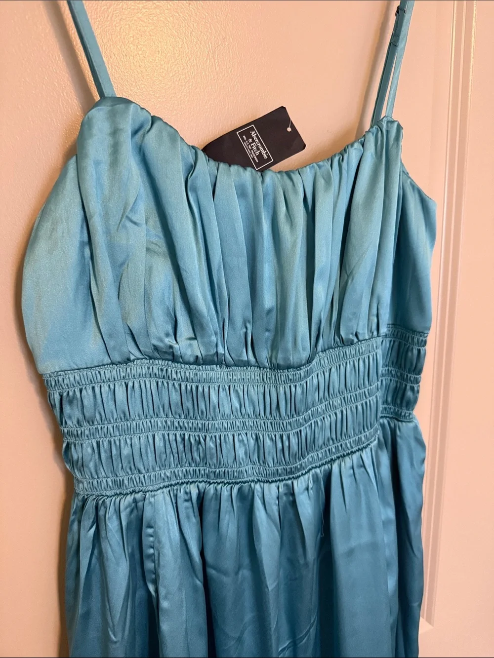 Abercrombie & Fitch Light Blue Spaghetti-Strap Maxi Dress